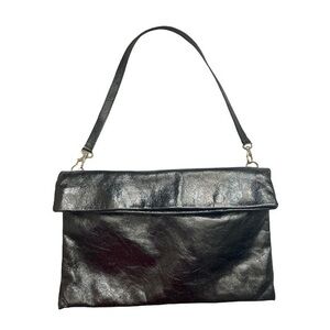 gianni chiarini black leather convertible clutch bag